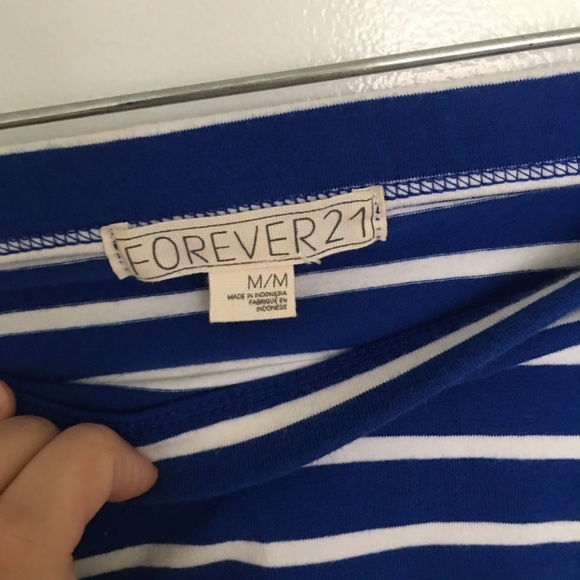 Forever 21 Blue and White Striped Bodycon Skirt - Picture 3 of 3